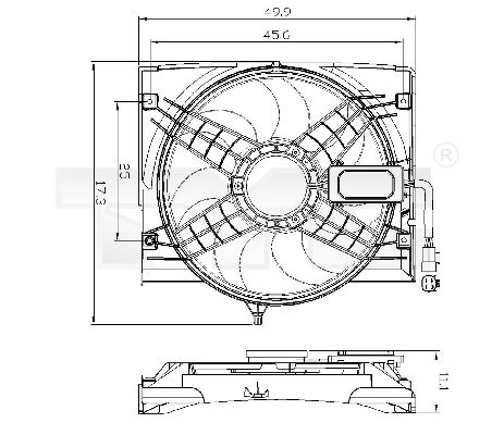TYC ventilátor, motorhűtés 803-0011