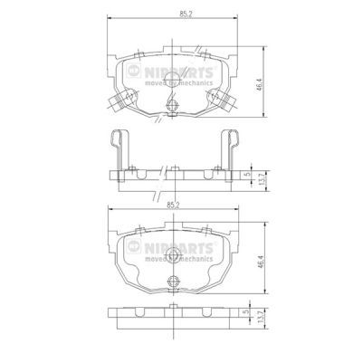 Комплект гальмівних накладок, дискове гальмо, Nipparts J3610505