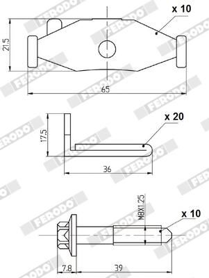 Sada příslušenství, obložení kotoučové brzdy FAC161