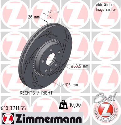 Гальмівний диск, Zimmermann 610.3711.55