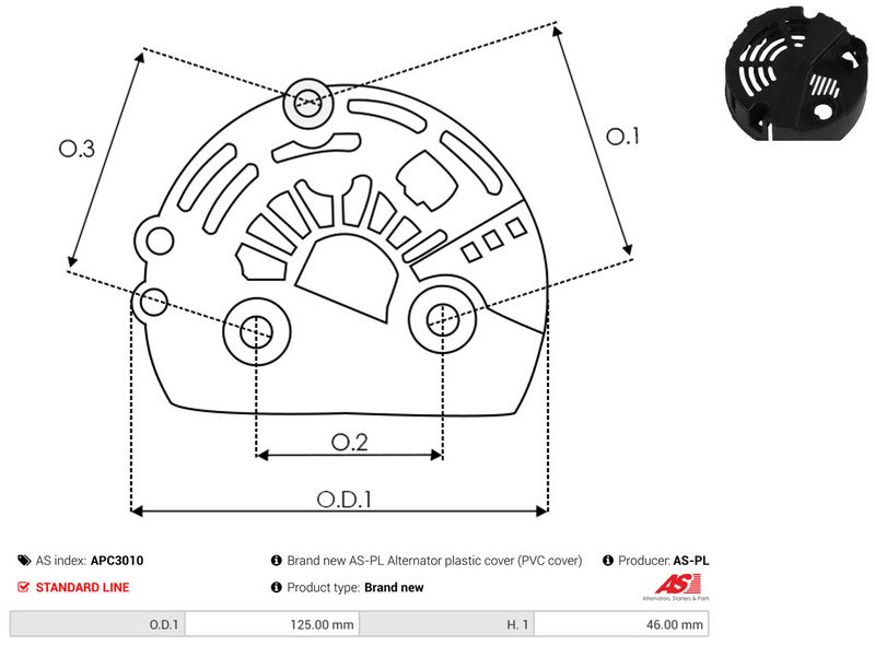 AS-PL APC3010 Protective Cap, alternator