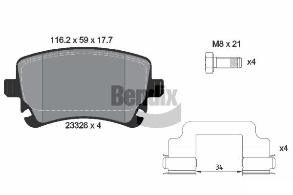 BENDIX Braking fékbetétkészlet, tárcsafék BPD1613