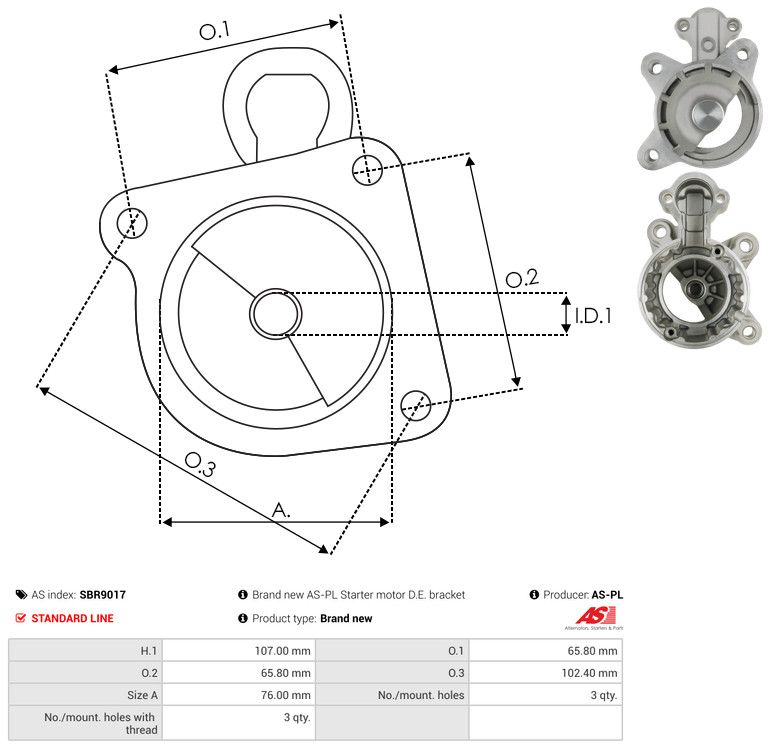 AS-PL SBR9017 Starter Lid, carburettor