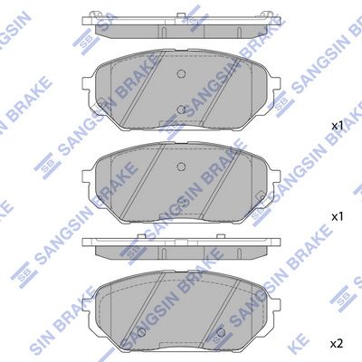 Комплект гальмівних накладок, дискове гальмо, Hi-Q SP1203