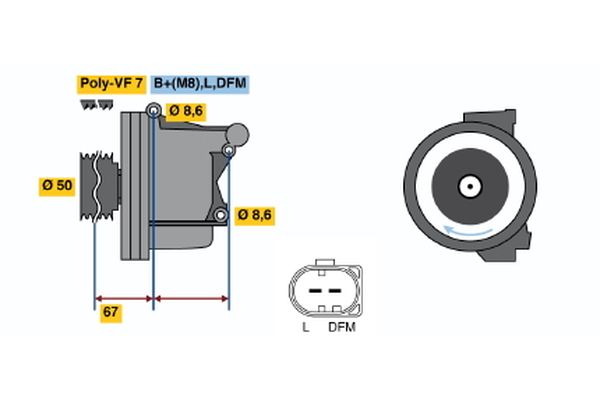 BOSCH Dynamo / Alternator 0 122 0AA 1P0