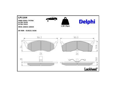 DELPHI LP1164 - Brake Pad Set, disc brake
