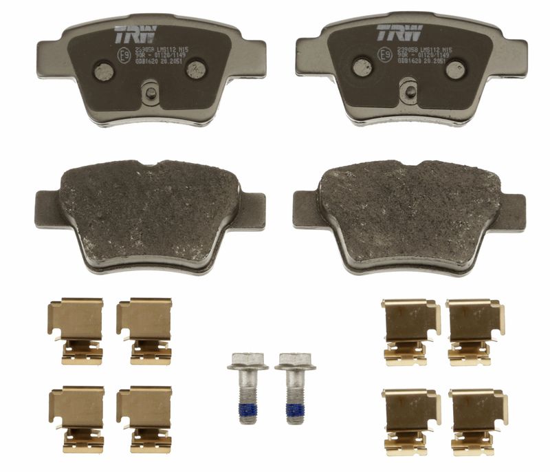 Комплект гальмівних накладок, дискове гальмо, Trw GDB1620