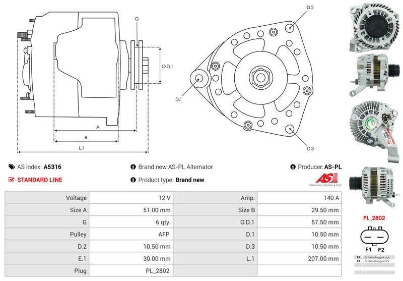 AS-PL A5316 Alternator