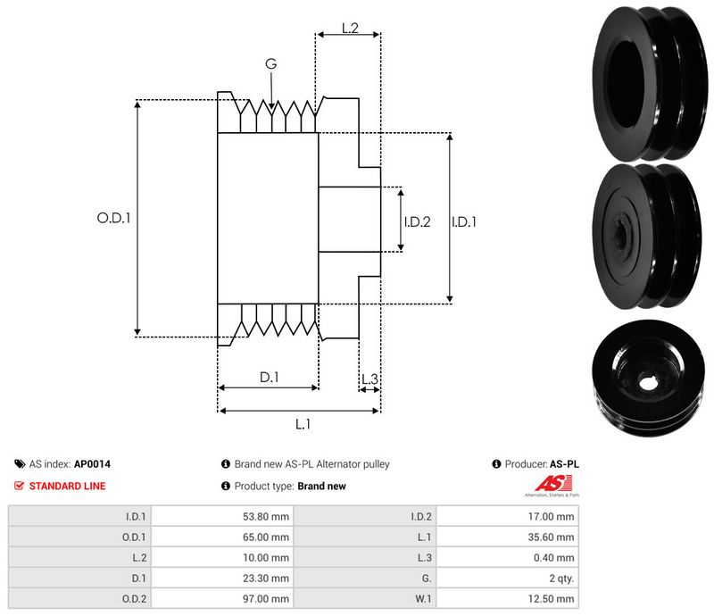 Rihmaratas, generaator, AS-PL AP0014