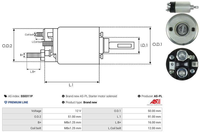 Magnetlülitus, starter, AS-PL SS0311P