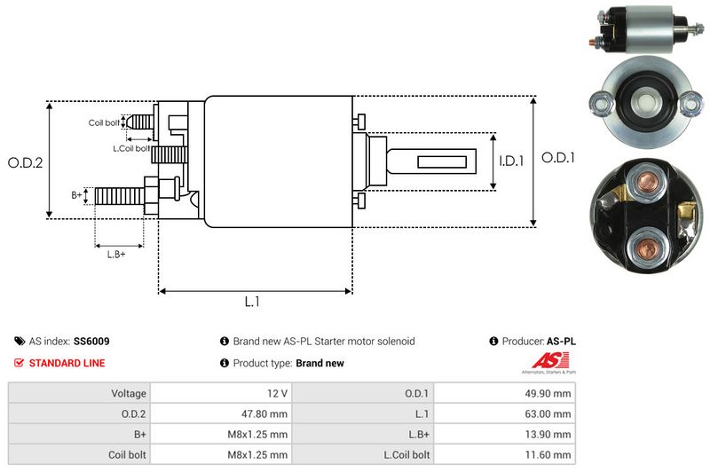 Magnetlülitus, starter, AS-PL SS6009