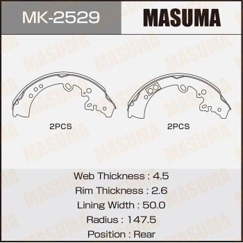 Комплект гальмівних колодок, Masuma MK-2529