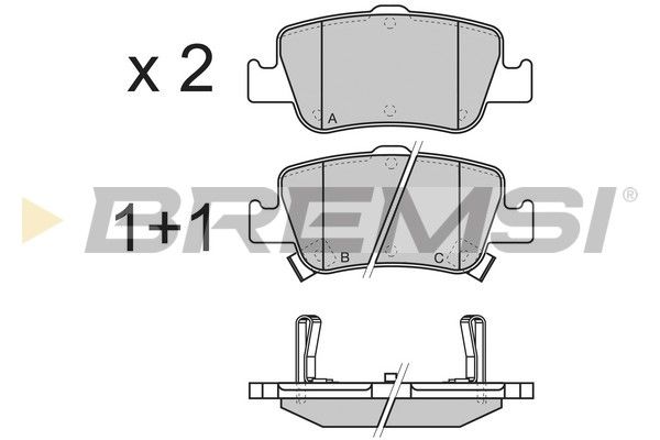 Комплект гальмівних накладок, дискове гальмо, Bremsi BP3341