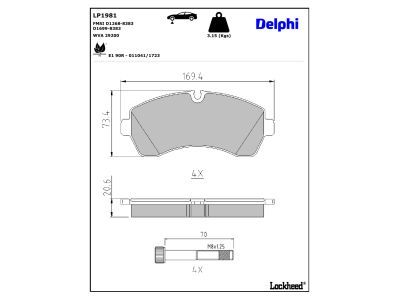 DELPHI LP1981 Brake Pad Set, disc brake