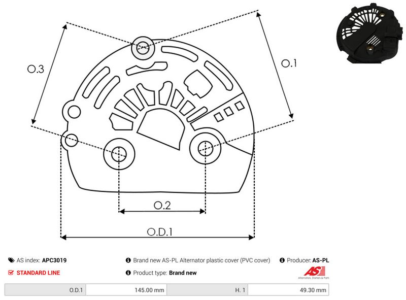 Kaitsekate, generaator, AS-PL APC3019