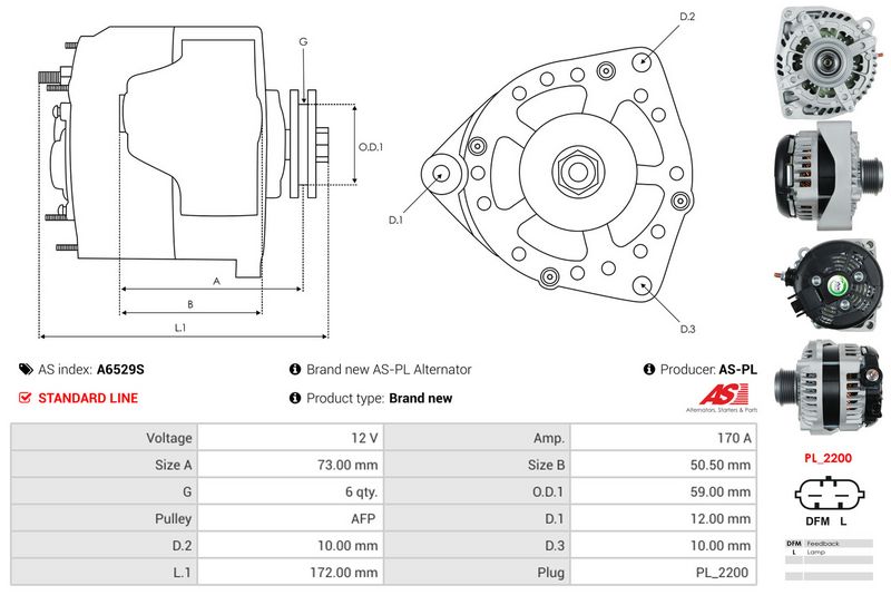 AS-PL A6529S Alternator