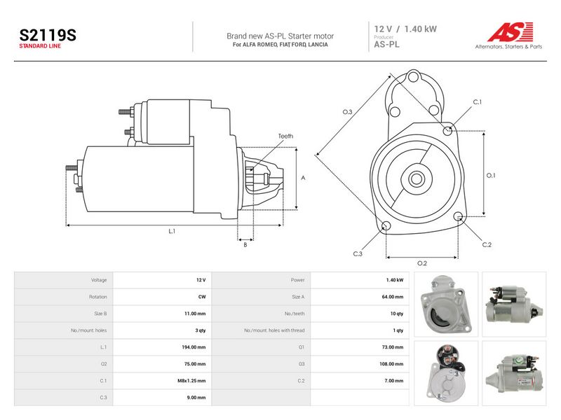 Starter, AS-PL S2119S