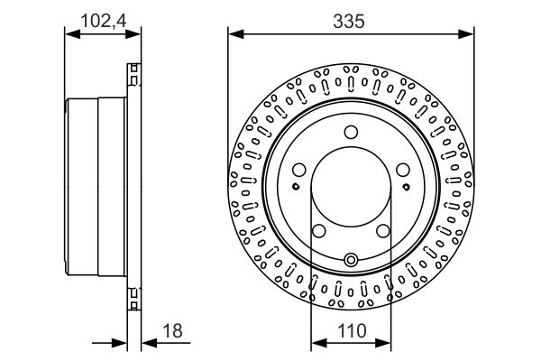 Диск гальмівний TOYOTA Land Cruiser J6/J7/J10 ''R ''98-07 BOSCH 0986479A61