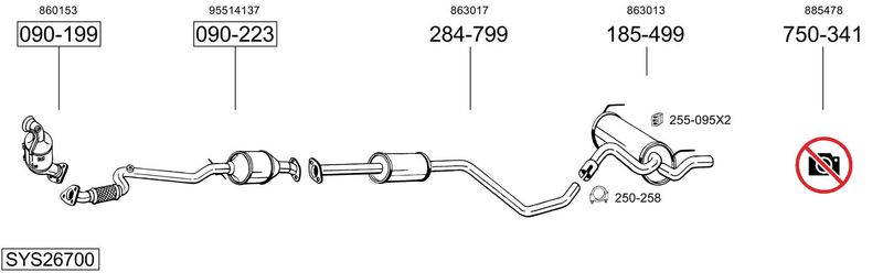 BOSAL kipufogórendszer SYS26700