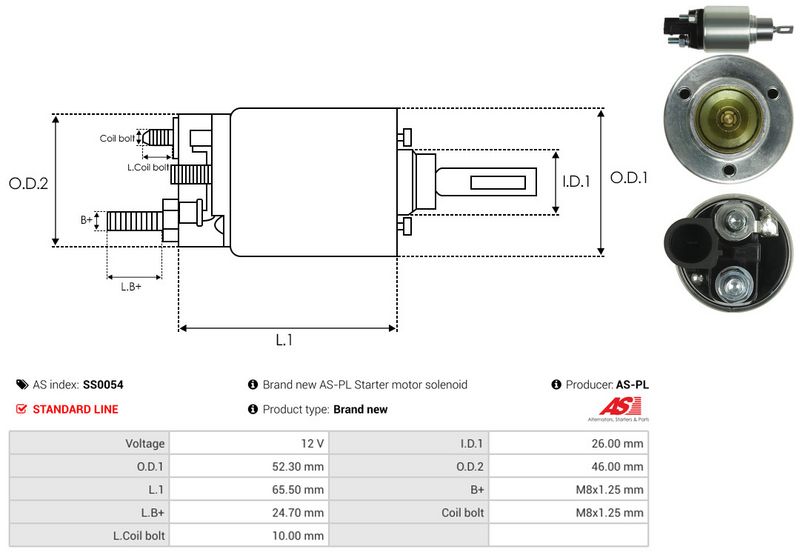 AS-PL SS0054 Solenoid Switch, starter