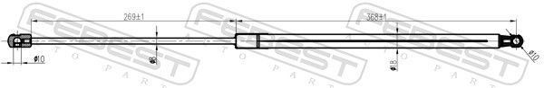 FEBEST 23117-009 Gas Spring, bonnet