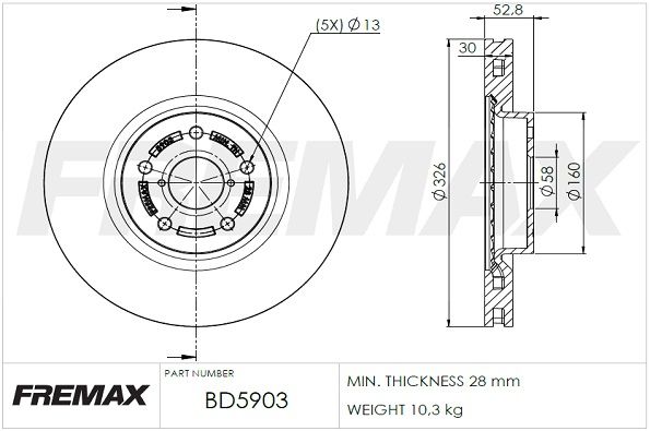 FREMAX BD-5903 Stabdžių diskas
