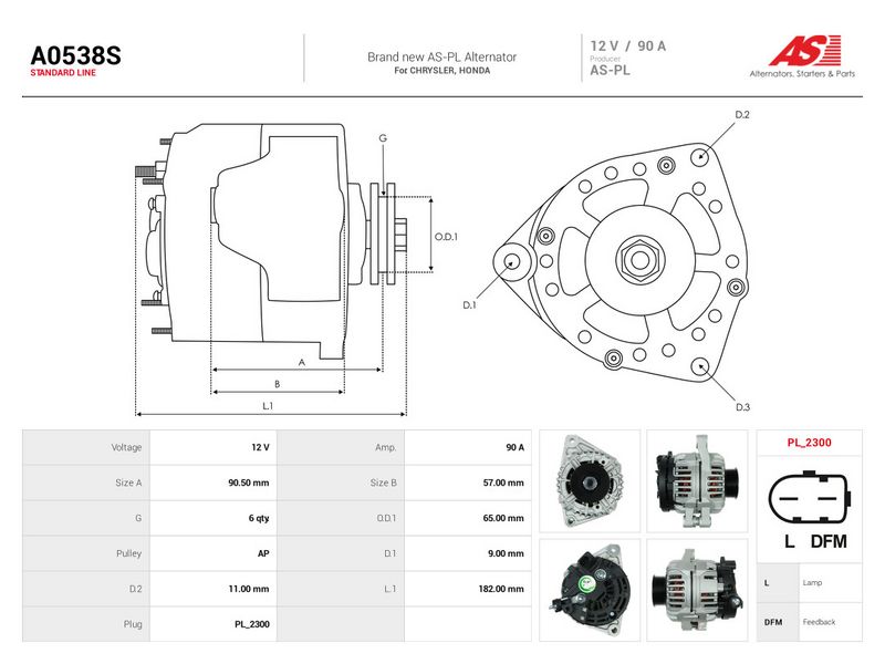 Generaator, AS-PL A0538S