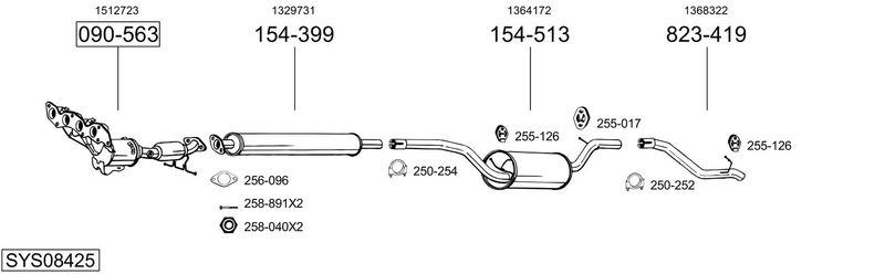 BOSAL kipufogórendszer SYS08425