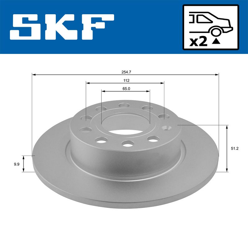 Гальмівний диск, Skf VKBD90007S2