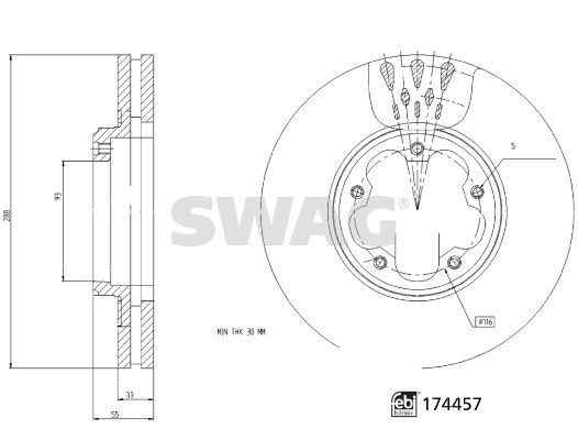 SWAG 33 10 2209 Brake Disc