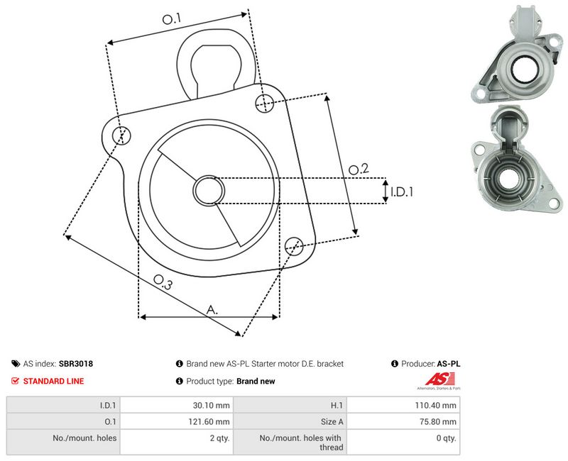 AS-PL SBR3018 Starter Lid, carburettor