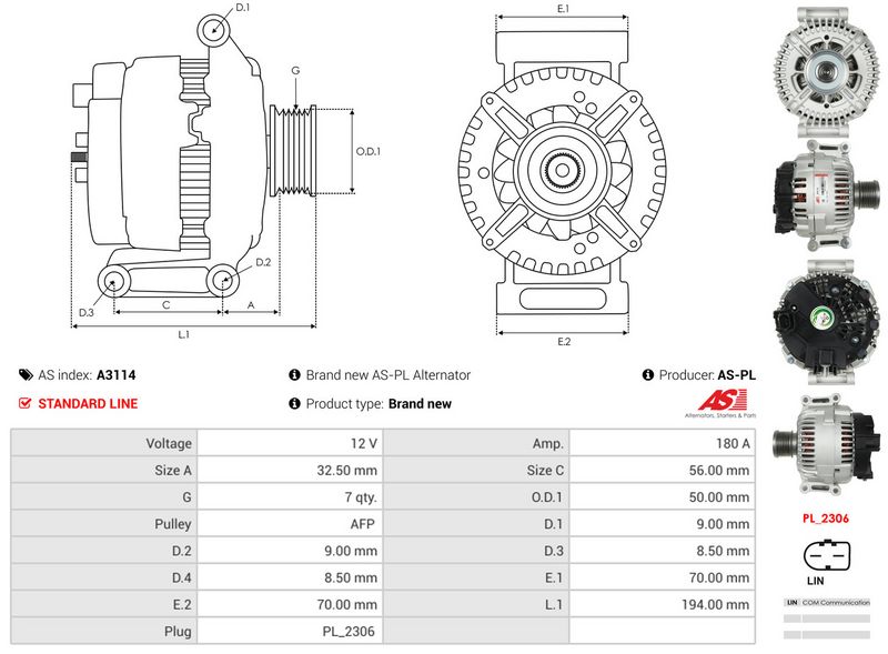 AS-PL A3114 Alternator