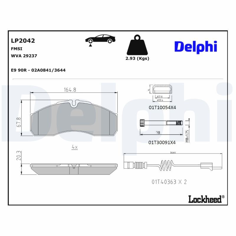 set placute frana,frana disc LP2042 DELPHI