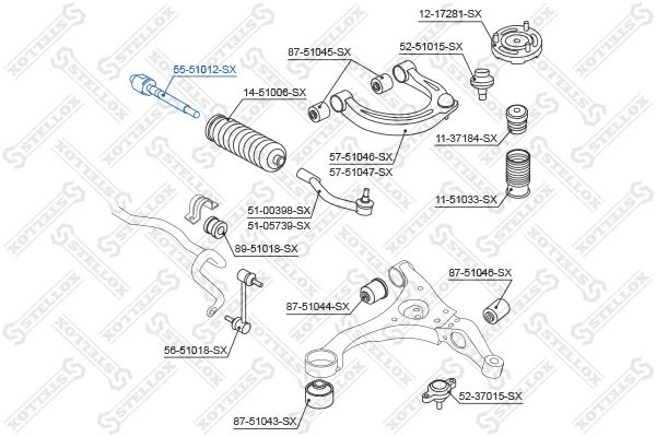 STELLOX 55-51012-SX Inner Tie Rod