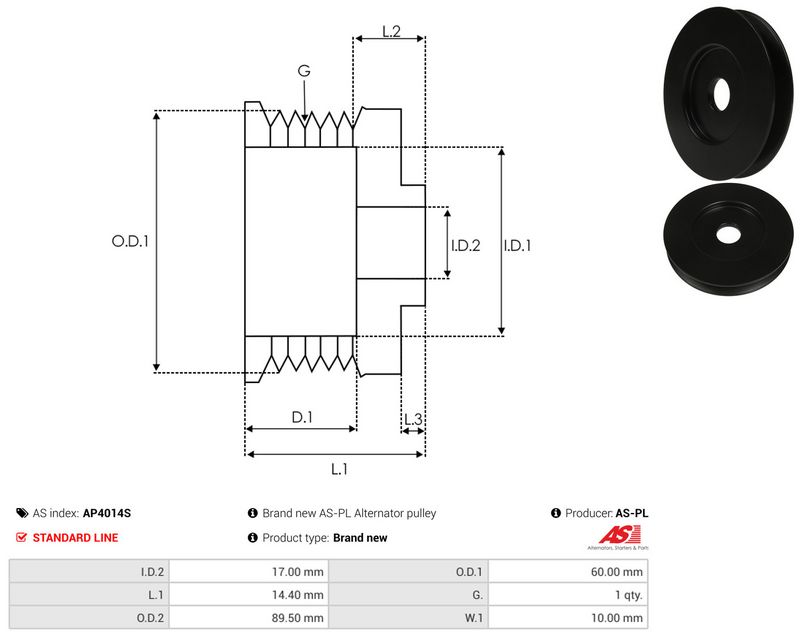 Rihmaratas, generaator, AS-PL AP4014S