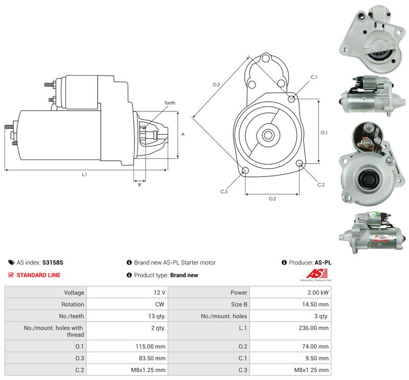 Starter, AS-PL S3158S