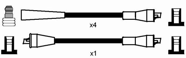 Комплект проводів високої напруги, Ngk RCSD401