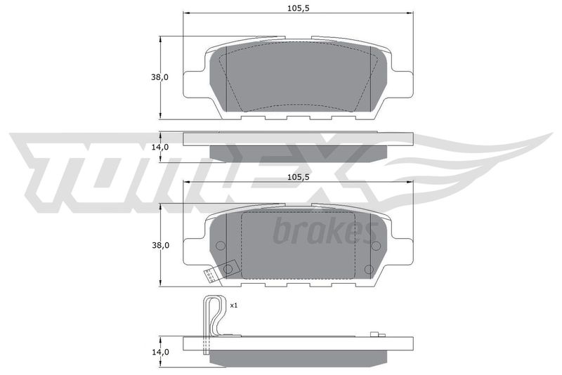 TOMEX Brakes fékbetétkészlet, tárcsafék TX 14-21