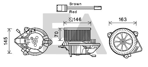 Motor eléctrico, ventilador habitáculo