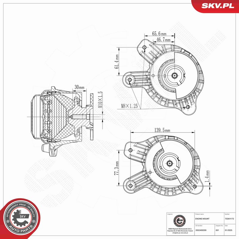 ESEN SKV 75SKV172 Mounting, engine