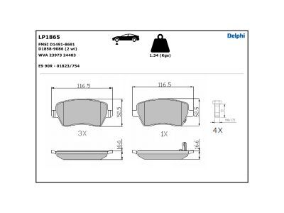 DELPHI LP1865 Brake Pad Set, disc brake