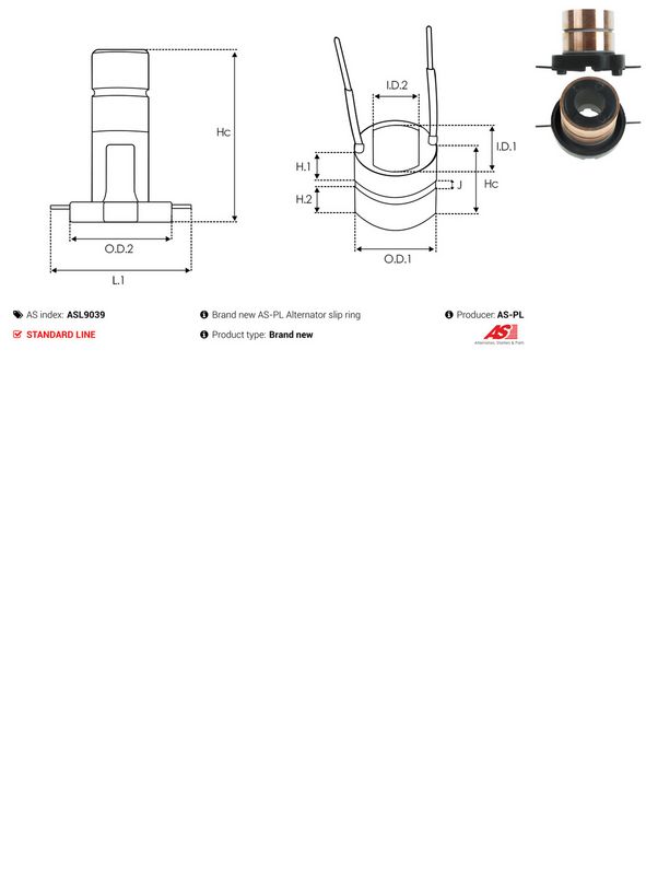 AS-PL ASL9039 Slip Ring, alternator