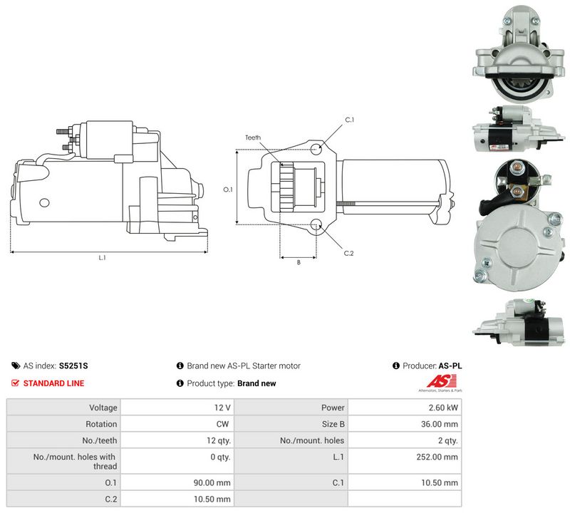 Starter, AS-PL S5251S