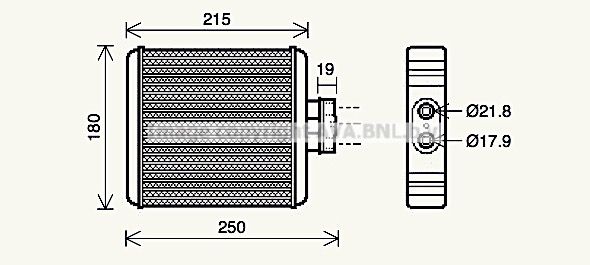 Теплообменник, система отопления салона AVA QUALITY COOLING VN6196