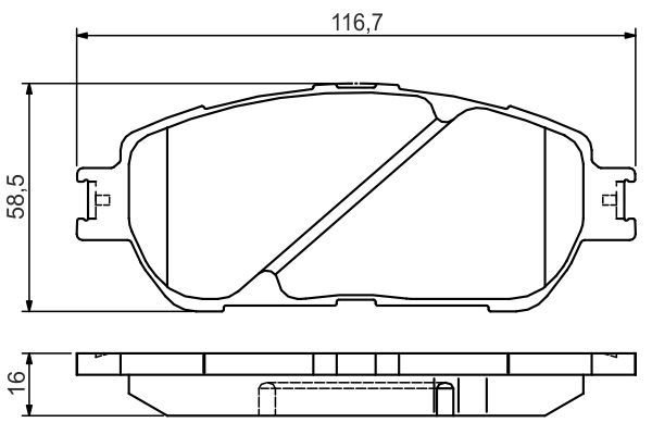 Комплект гальмівних накладок, дискове гальмо, Bosch 0986495160