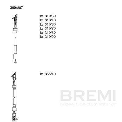 BREMI 300/887 - Uždegimo laidų komplektas