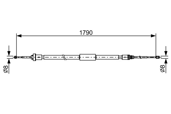 BOSCH CITROEN тросик ручного тормоза задний бараб. механ. 1790/915 мм C3 III, PEUGEOT 208 I