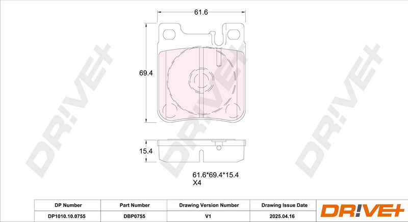 Set placute frana,frana disc DP1010.10.0755 Dr!ve+