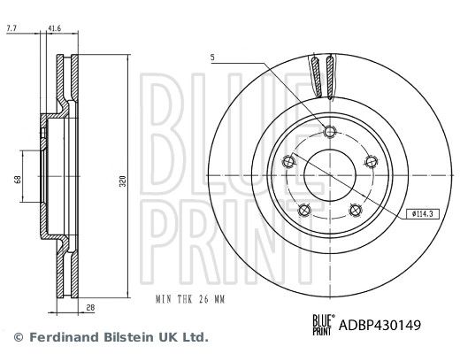 BLUE PRINT ADBP430149 Brake Disc