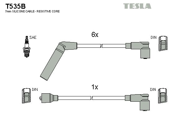 Комплект проводів високої напруги, Tesla T535B